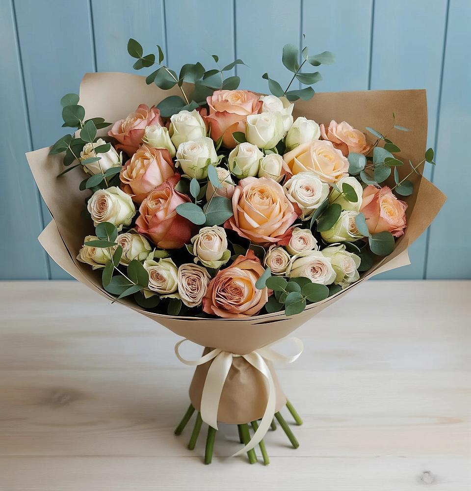 Букет цветов из: Альстромерии и Розы в Мухоршибири