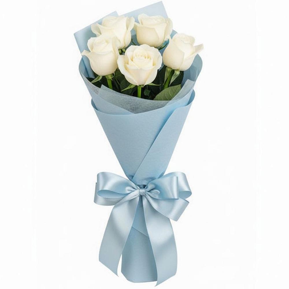 Букет 5 Белых роз Проуд в Мухоршибири
