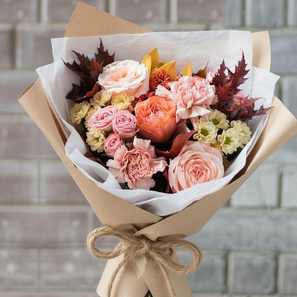 Букет цветов из: Гвоздики, Хризантемы и Розы в Мухоршибири