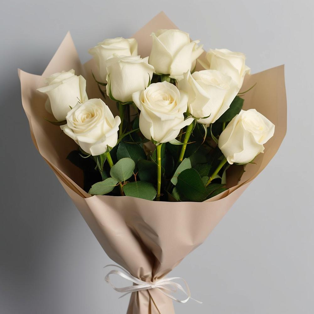 Букет 9 Белых роз Эдлесс Лав в Мухоршибири