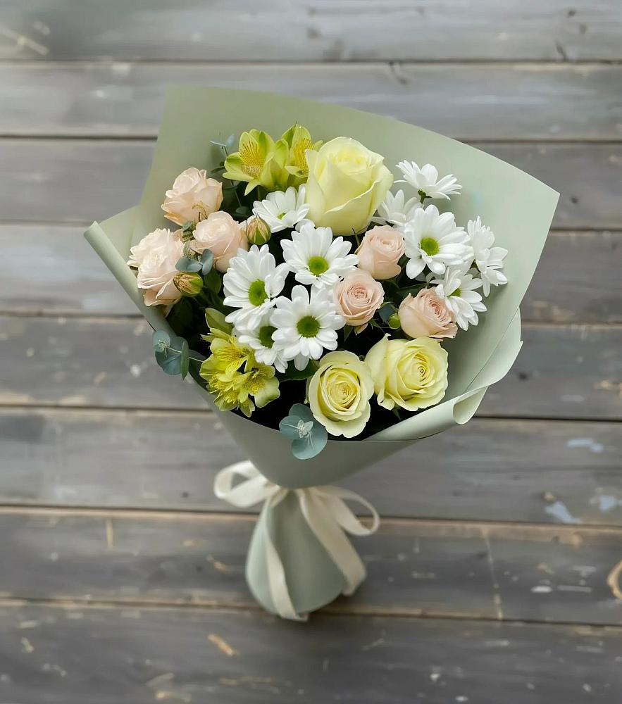 Букет цветов из: Альстромерии, Розы и Хризантемы в Мухоршибири