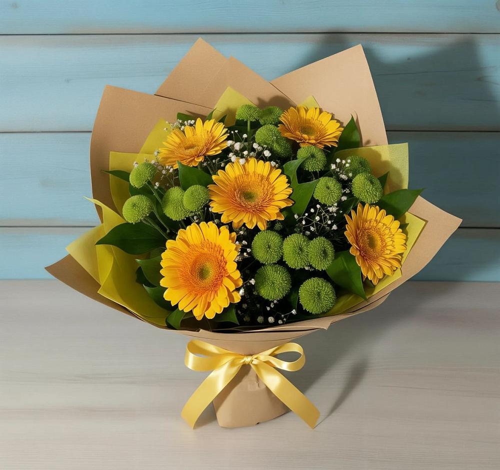 Букет цветов из: Герберы и Хризантемы в Мухоршибири