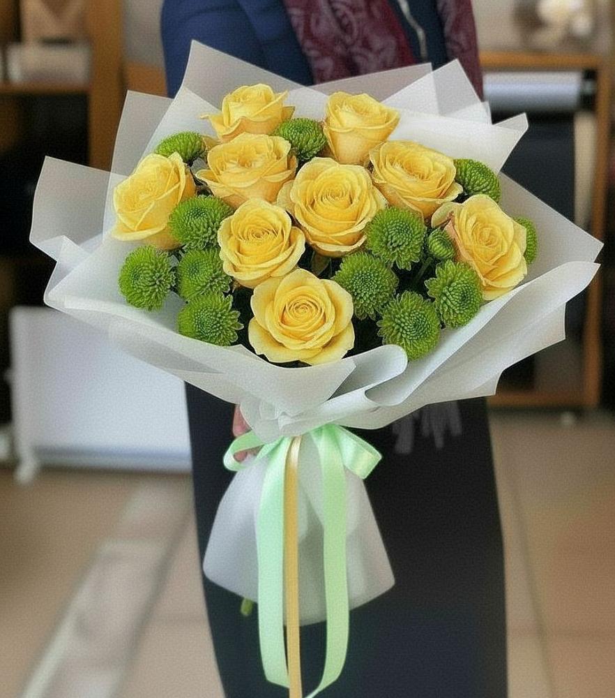 Букет цветов из: Хризантемы и Розы в Мухоршибири