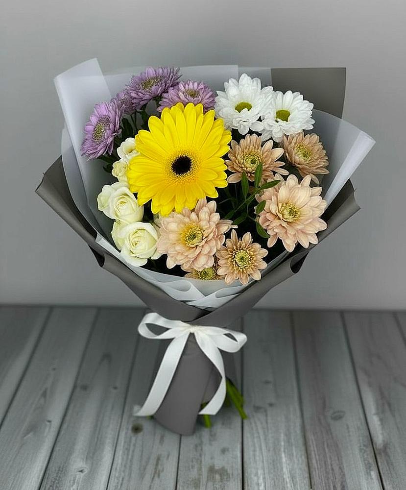 Букет цветов из: Розы, Герберы и Хризантемы в Мухоршибири