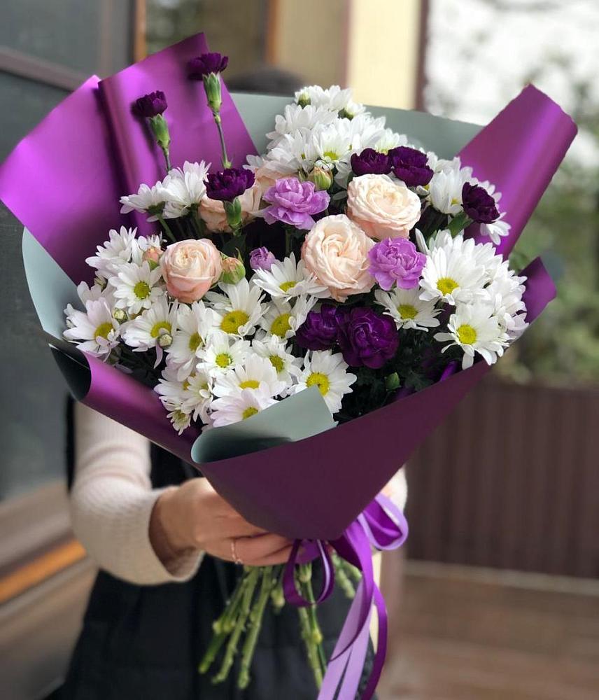 Букет цветов из: Хризантемы, Гвоздики и Розы в Мухоршибири