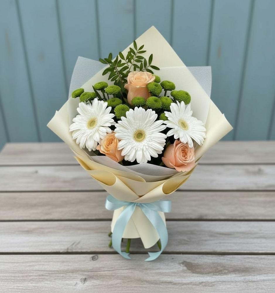 Букет цветов из: Герберы, Розы и Хризантемы в Мухоршибири