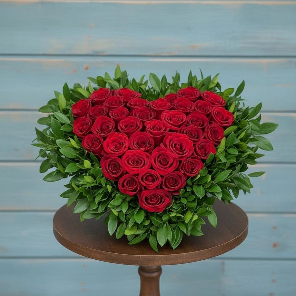 Цветочная композиция из Розы в виде сердца в Мухоршибири