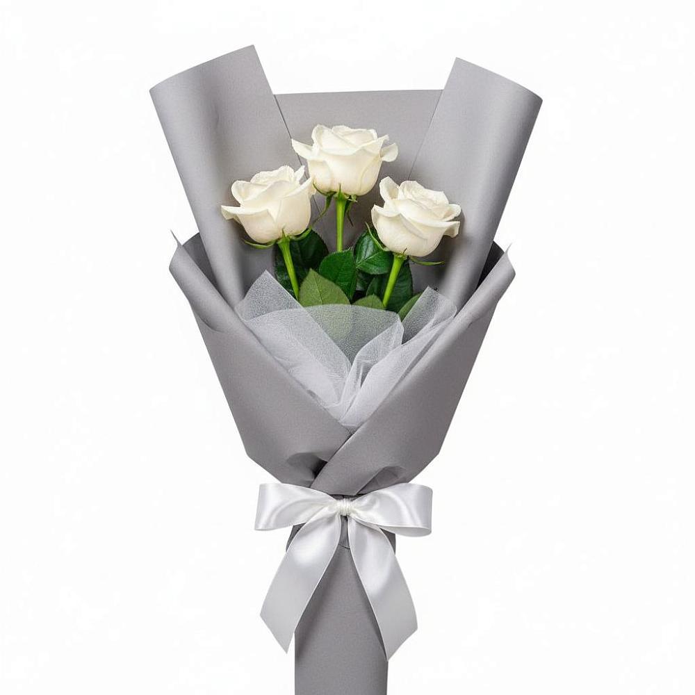 Букет 3 белые розы в Мухоршибири