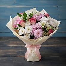 Букет цветов из:  Хризантемы, Альстромерии и Розы в Мухоршибири