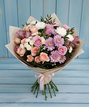 Букет цветов из:  Хризантемы, Розы и Альстромерии в Мухоршибири