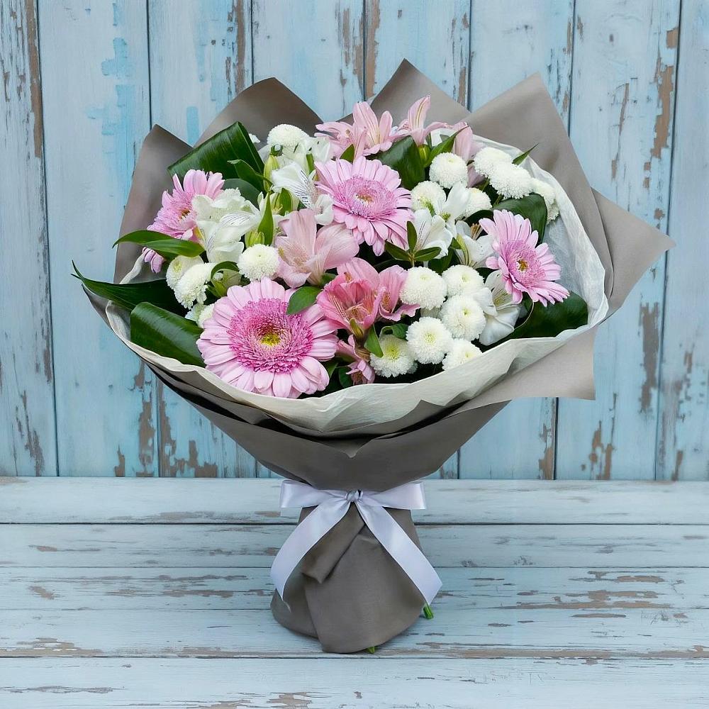 Букет цветов из: Герберы, Альстромерии и Хризантемы в Мухоршибири