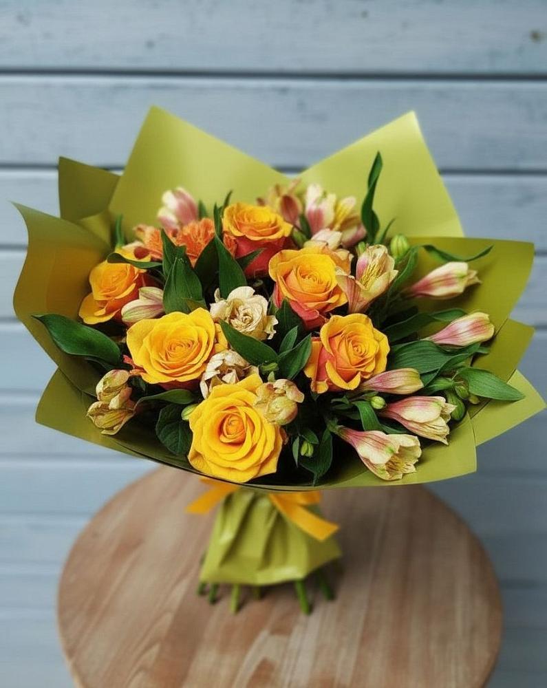 Букет цветов из: Альстромерии и Розы в Мухоршибири